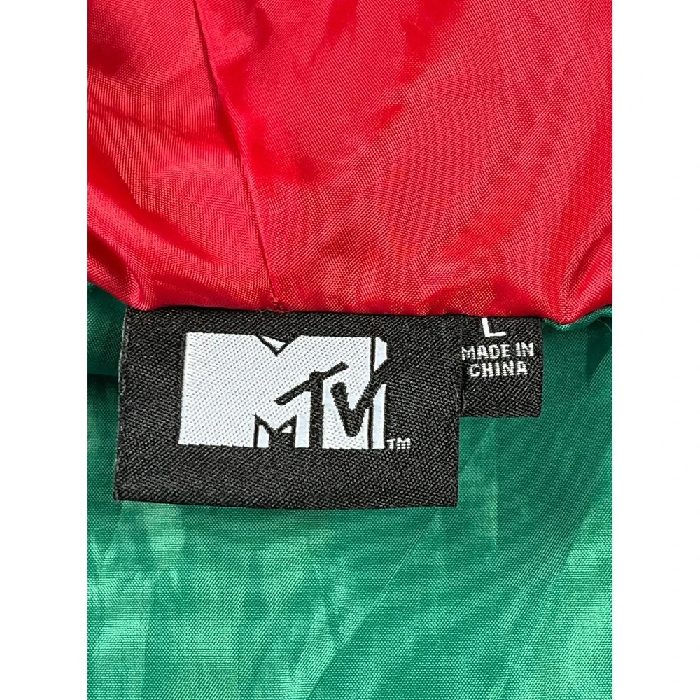 MTV Windbreaker Jacket Mens L Multi Color Excellent Vintage Style Colorblock